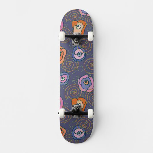 Abstract roos veldpatroon skateboard (Voorkant)