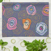 Abstract roos veldpatroon theedoek (Gevouwen)