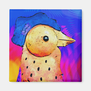 Abstract Rooster 4 Magneet
