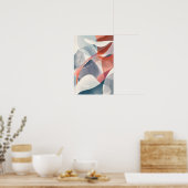 Abstract rotsgrijs en rood modern poster (Keuken)