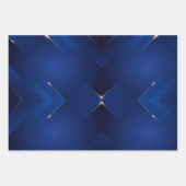 Abstract Royal Blue en Gold Pattern Inpakpapier Vel (Voorkant 2)
