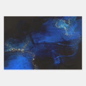 Abstract Royal Blue en Gold Pattern Inpakpapier Vel (Voorkant)