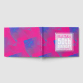 Abstract Roze Blauw 50e Birthday Guest Book Gastenboek (Volledig)