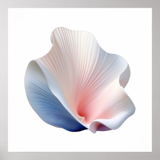Abstract Roze, Blauw en Wit Shell-Poster Poster (Voorkant)