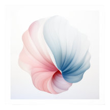 Abstract Roze, Blauw en Wit Shell-Poster