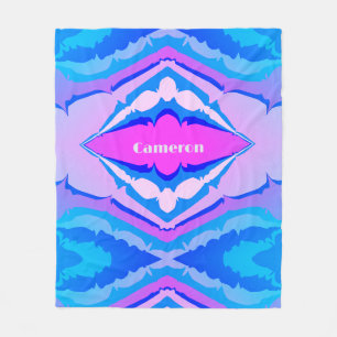 Abstract Roze Blauw Gepersonaliseerde Moderne Insp Fleece Deken