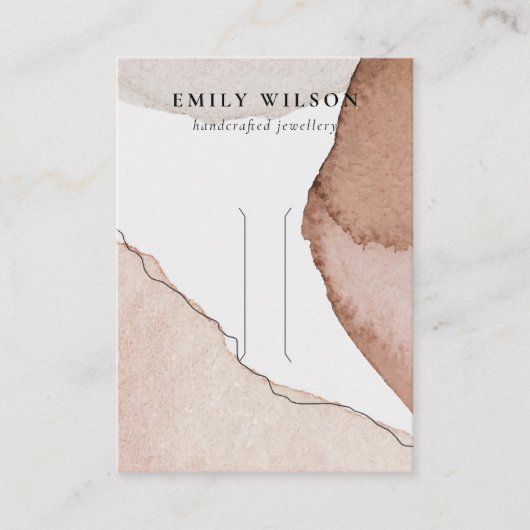 Abstract Roze Blauw Waterverf Haarspeld Clip Displ Visitekaartje (Voorkant)