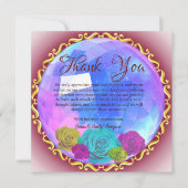 Abstract Roze Bloem Kristal Bruiloft Jubileum Bedankkaart (Voorkant)