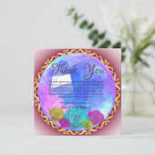 Abstract Roze Bloemen Crystal Wedding Jubileum Bedankkaart (Staand voorkant)