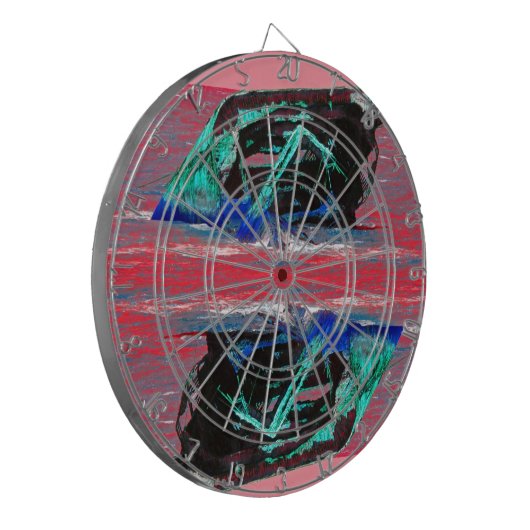 Abstract roze dartbord (Voorkant Links)