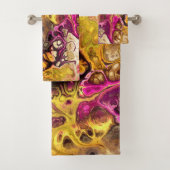 Abstract roze en geel marmeren stropdas kleurpatro bad handdoek (Insitu)