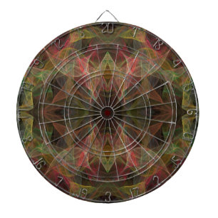 Abstract roze en groen fractaal kunstbord dartbord