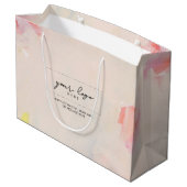 Abstract roze en koraalrood kunst zakelijk bedrijf groot cadeauzakje (Achterkant Gekanteld)