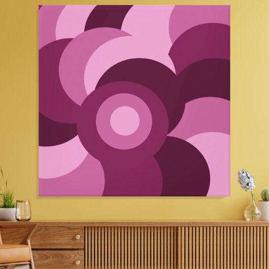 Abstract roze en paarse cirkelpatroon canvas afdruk (Insitu (Woonkamer))