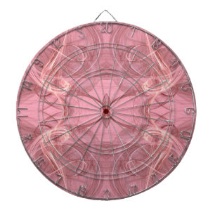Abstract roze en witte fractale dartboard dartbord
