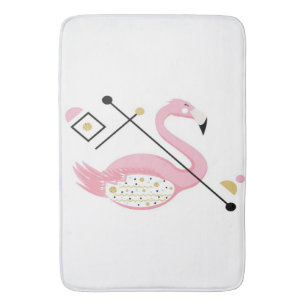 Abstract roze flamingo   Grappige Flamingo liefheb Badmat