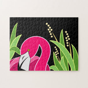 Abstract roze flamingo kunst legpuzzel