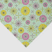 Abstract roze & geel bloemweefselpapier tissuepapier (Detail)