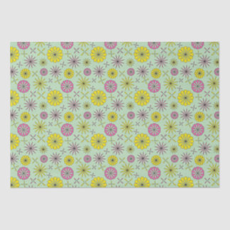 Abstract roze & geel bloemweefselpapier tissuepapier