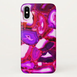 Abstract roze geodepatroon iPhone x hoesje