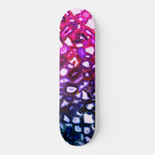 Abstract roze geodepatroon skateboard