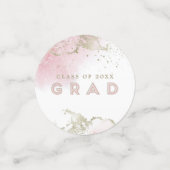 Abstract Roze & Goud Afstuderen Confetti (Kleine voorkant)
