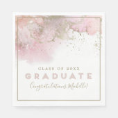 Abstract Roze & Goud Afstuderen Papier servet (Voorkant)