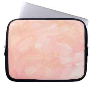 Abstract roze hand geschilderd. Elegant zwarte pen Laptop Sleeve