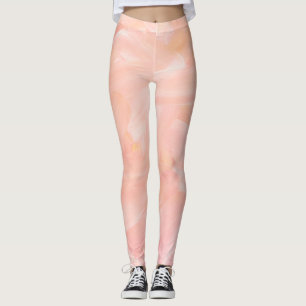 Abstract roze hand geschilderd. Elegant zwarte pen Leggings