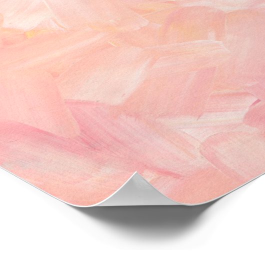 Abstract roze hand geschilderd. Elegant zwarte pen Poster (Hoek)