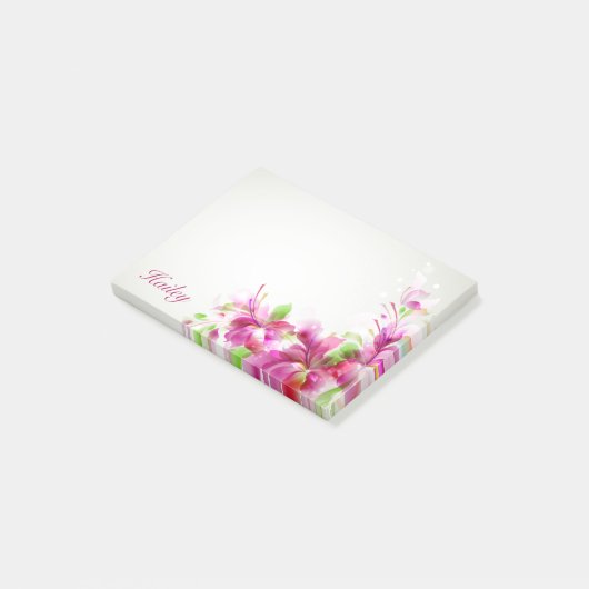 Abstract Roze Hibiscus 4x3 Post-it® Notes (Schuin)