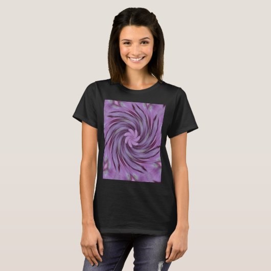 Abstract Roze Hydrangea Floral Patroon T-shirt (Voorkant volledig)