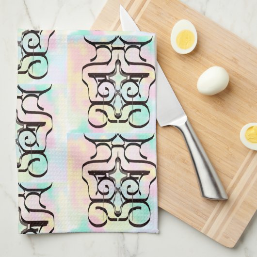 Abstract roze kleurenpatroon bevestigen theedoek (Quarter Fold)