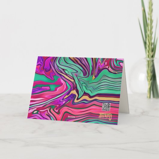 Abstract roze kleurrijke Modern Blank Kaart (Achterkant)