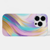 Abstract Roze Lila Turquoise Gold Case-Mate iPhone Case (Achterkant (horizontaal))