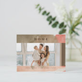 Abstract Roze Nieuw Huis voor Feestdagen Foto Verh Briefkaart (Staand voorkant)