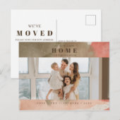 Abstract Roze Nieuw Huis voor Feestdagen Foto Verh Briefkaart (Voorkant / Achterkant)