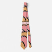 Abstract roze Oranje handtekening patroon Stropdas (Voorkant)