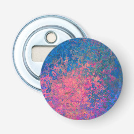 Abstract, roze, Paars en blauw, alcoholinkt Button Flesopener