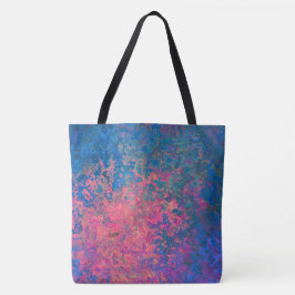 Abstract, roze, Paars en blauw, alcoholinkt Draagtas