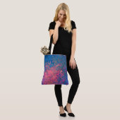 Abstract, roze, Paars en blauw, alcoholinkt Draagtas (Op model)