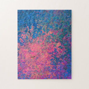 Abstract, roze, Paars en blauw, alcoholinkt Legpuzzel