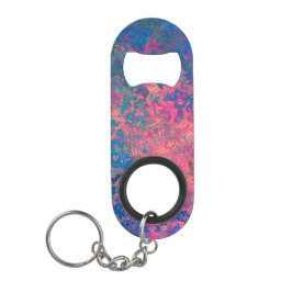 Abstract, roze, Paars en blauw, alcoholinkt Mini Flessenopener