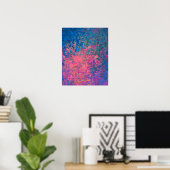 Abstract, roze, Paars en blauw, alcoholinkt Poster (Thuiskantoor)