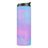 Abstract Roze Paars Turquoise Thermosbeker (Gedraaid links)