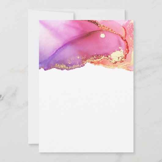 Abstract roze Paarse goudas Wash Weddenschap Kaart (Achterkant)