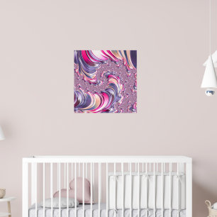 Abstract Roze Paarse Spiraal Fractal Poster