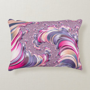Abstract Roze Paarse Spiral Fractal Accent Kussen