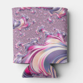 Abstract Roze Paarse Spiral Fractal Blikjeskoeler (Achterkant)