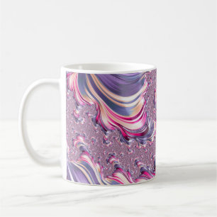 Abstract Roze Paarse Spiral Fractal Koffiemok